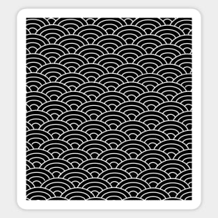 Seigaiha Pattern Black Sticker
